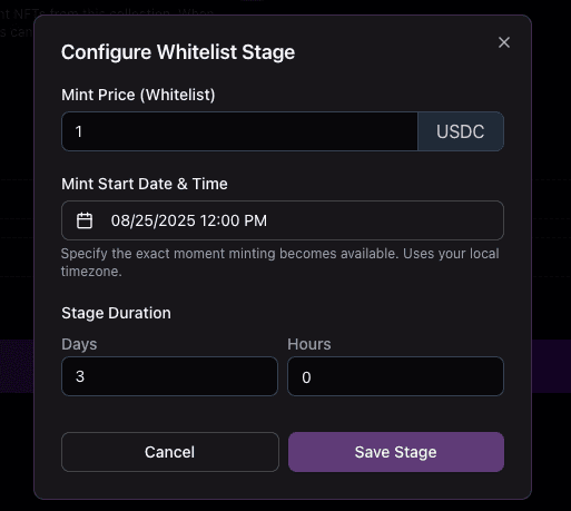 Whitelist Stage