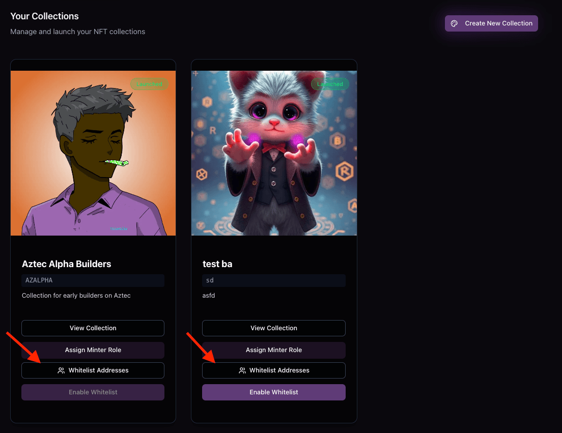 Whitelist Address button
